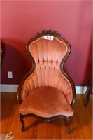Victorian Style Upholstered Mauve Colored Chair