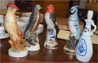 Five Jim Beam Decanters - Four Birds and Blue