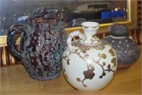 Hand Made Vase and Two Hand Glazed Vases