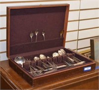 Vtg Assorted Silver Plated Flatware in Box -