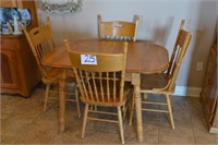 Oak Dining Table w/ 4 Chairs 29.5" T X 48" L X