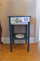 Small Hand Painted Side Table w/Drawer 25" T X