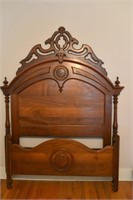Antique Walnut Full Size Bed - Very Ornate