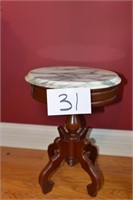 Unique Side Table or Stool w/Marble Top 19" T X