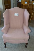 Rose Colored Wingback Upholstered Chair