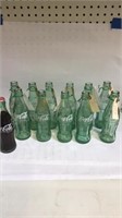 12 - Green w/Wht Logo Coca-Cola 6.5oz Bottles