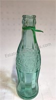 Green Raised Glass Coca-Cola 6oz Bottle -D-105529