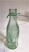 6oz Coca-Cola Green Raised Glass  Empty  D105529