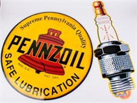 Vintage Repro Tins Signs Pennzoil Champion Plugs