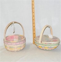 (2) Small Easter Baskets - 2009 w/ Lid, 2001 Round