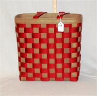 2007 Tall Tote Purse Red & Brown Weave