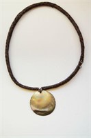 Solomon Islands mother of pearl disk pendant