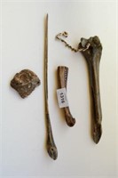 Qty of 4 New Guinea medicine man bone implements