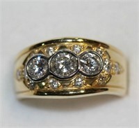 18ct yellow & white gold diamond dress ring