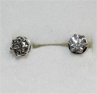 Pair 18ct white gold diamond stud earrings