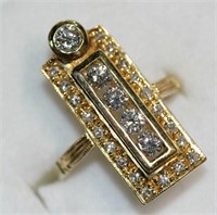 18ct yellow gold multi diamond set dress ring