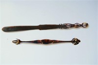 Two Solomon Island tortoiseshell lime spatula's