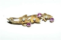 Antique brooch, 15ct yellow gold,