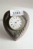 Antique sterling silver cased small clock