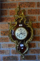 Antique French cartel wall clock,