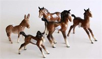 Qty of 5 various Beswick horse foals & a