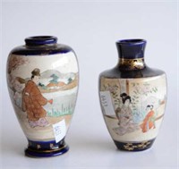 2 Japanese Satsuma vases