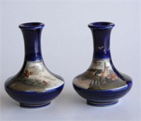 Pair of small Satsuma vases, Meiji period,