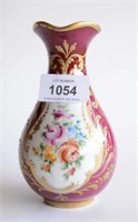 Hand painted French porcelain vase