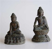 Two early small cast bronze Buddhas