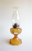 Vintage amber glass kerosene lamp