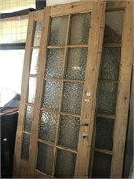 Set of 3 French wooden & glass panelled doors