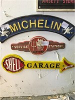 3 X CAST IRON SIGNS INCLUDES: MICHELIN