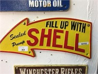 CAST IRON FILL UP WITH SHELL PUMP SIGN