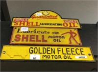 3 X CAST IRON SIGNS INCLUDES: GOLDEN