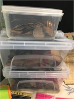 3 X BOXES OF VINTAGE COINS