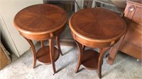 2 walnut lamp Stands