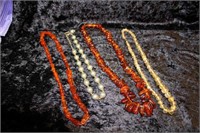 SELECTION OF BEADED NECKLACES