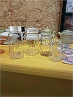 4 vintage canning jars