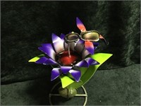 Small Hummingbird Flower Metal Art