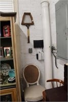 Vintage Wizard Tennis Racket, Chair & Column