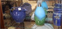 4pc Vase, Pottery, Ball Pitcher, Art Glass Hanging