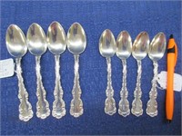 8 louis xv spoons (2 sizes) 5.04 tr.oz