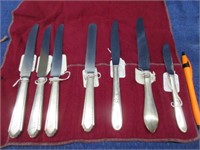 7 various sterling handled knives