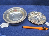 2 solid sterling nut dishes - 4.58 tr.oz