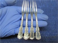 4 small sterling strawberry forks - 1.13 tr.oz