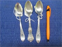 3 various sterling silver spoons - 2.00 tr.oz