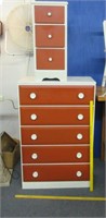 vintage 5-drawer chest & 3-drawer night stand