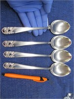 4 large sterling silver table spoons - 8.53 tr.oz