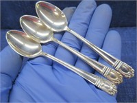 3 small sterling demi 4in spoons - 1.01 tr.oz