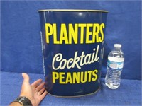 "planters cocktail peanuts" tin trash can